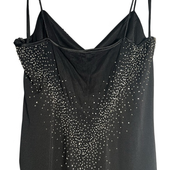 Vintage Dave & Johnny Black Beaded Gown Size 11/12 – Prom Evening Formal Dress - Picture 8 of 8